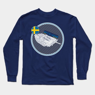 Strv-103B Swedish Main Battle Tank print on dark Long Sleeve T-Shirt